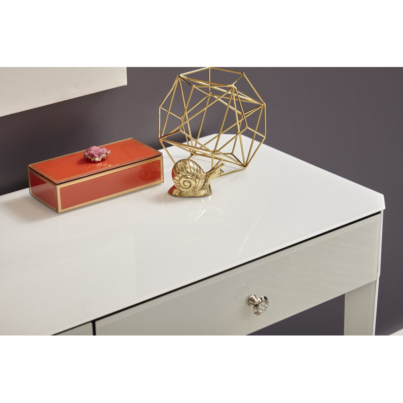 House Of Hampton Thurston Glass Desk Reviews Wayfair