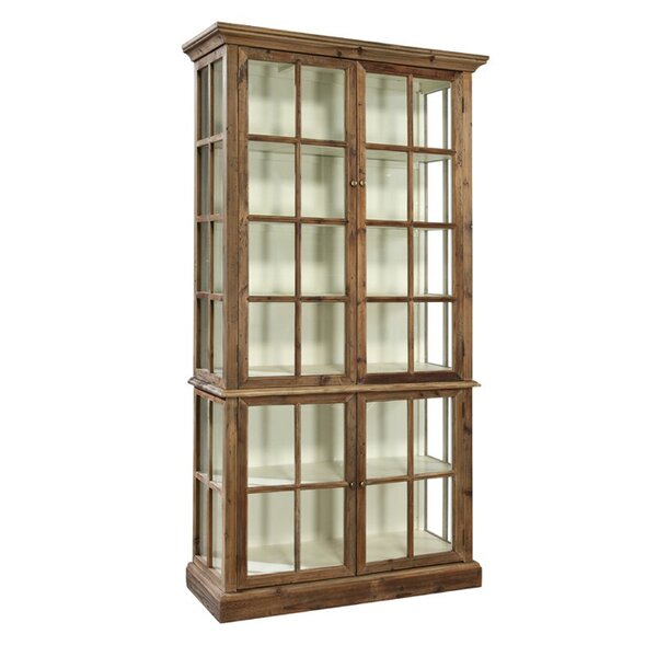 Display Cabinet Acquario Glass Doors Large Shelves Beech Effect Plenty Space 