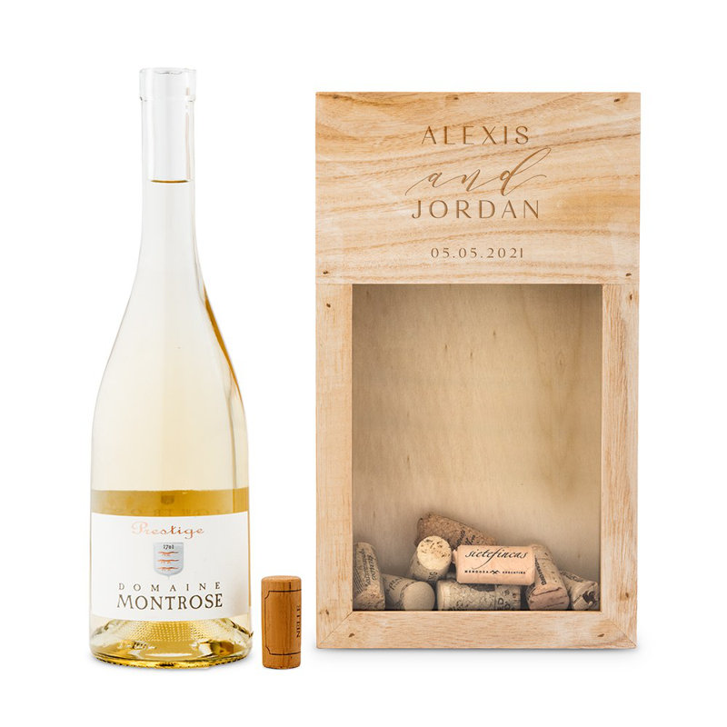 Ebern Designs Modern Couple Personalized Wooden Wine Cork Holder