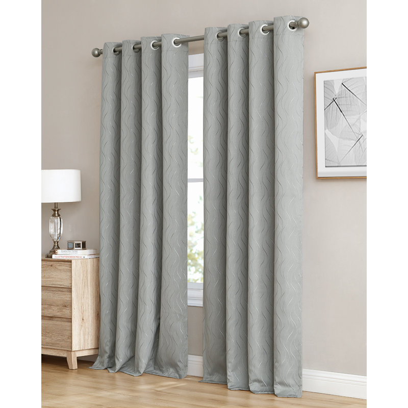 Canora Grey Farnham Damask Abstract Max Blackout Thermal Grommet