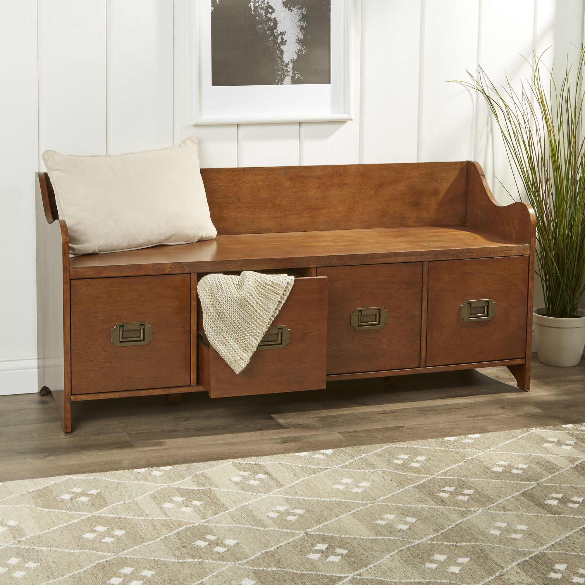 Birch Lane Heritage Edwards Wood Storage Bench Reviews Wayfair