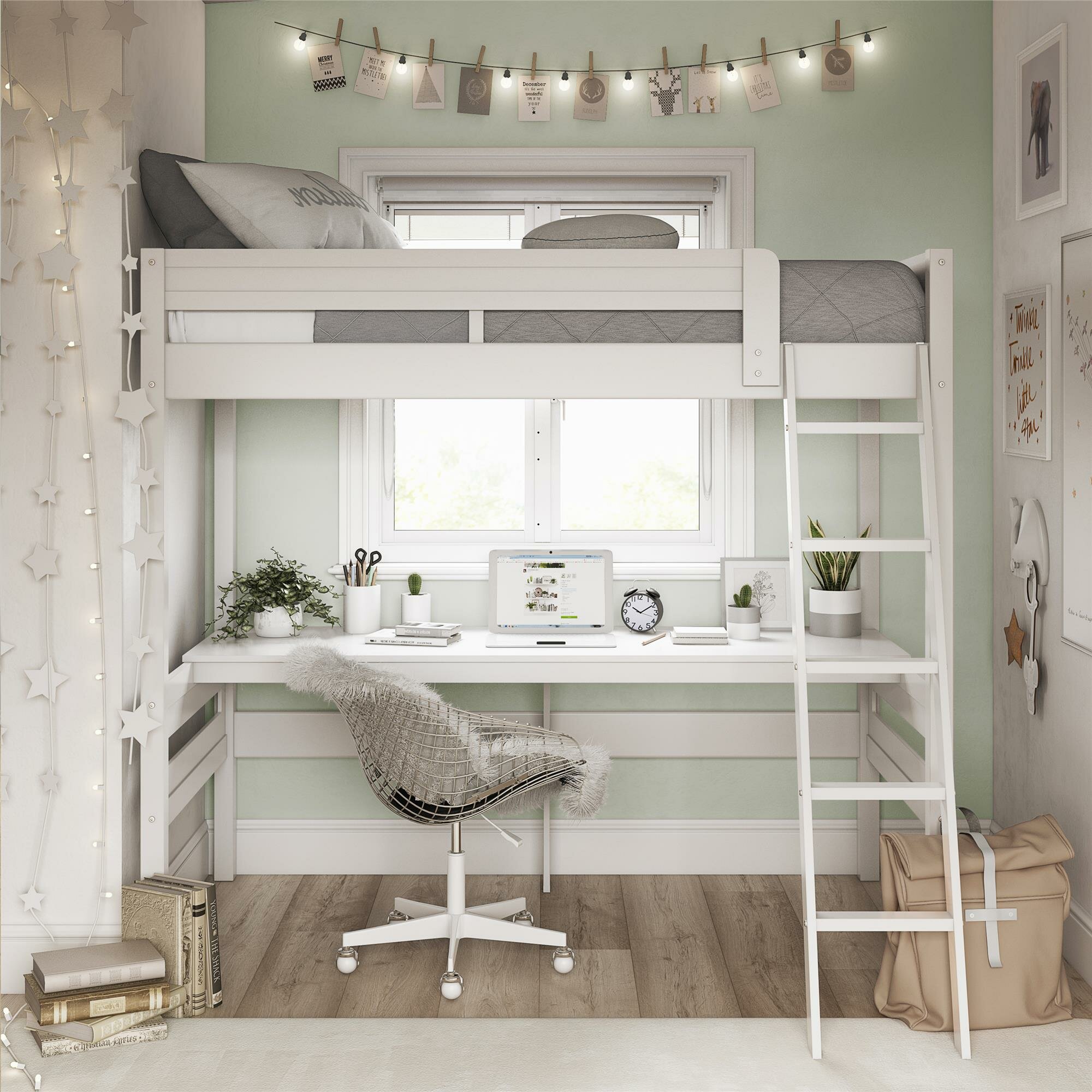 loft bed and desk