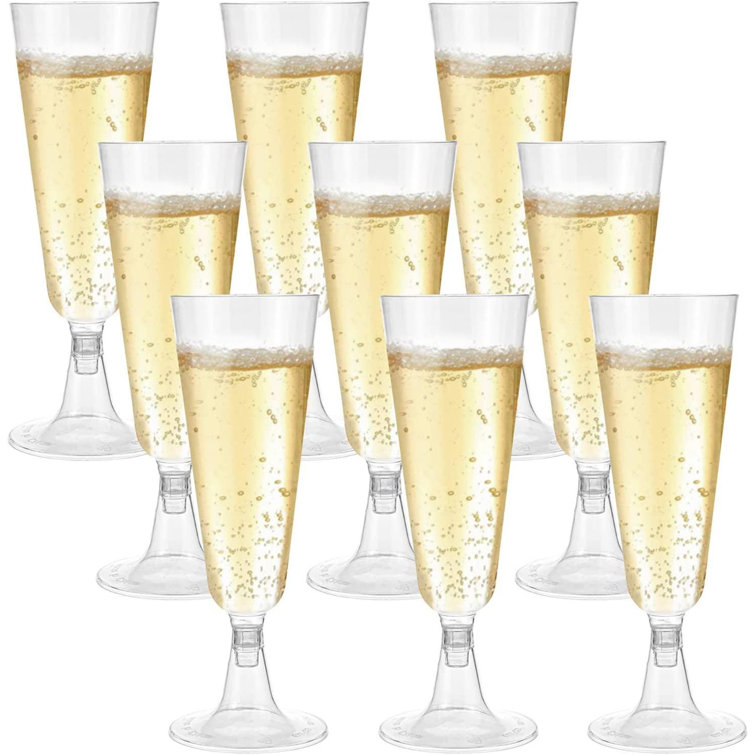 Futurecitytrading Champagne Flutes Disposable Clear Plastic Champagne Glasses Toasting Flute Set For Mimosas Bloody Mary S Wine Glasses Sodas Cocktail Cups Parfaits Sundaes Etc Wayfair