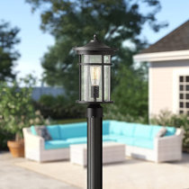 Outdoor LED Lawn Pole Light Acrylic Post Lamp Fixture E27 Bulb Garden Walkway 