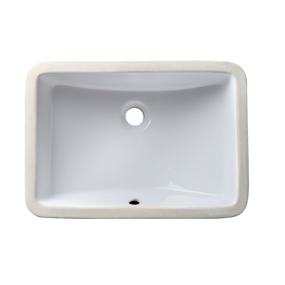 Allora Usa Ceramic Rectangular Undermount Bathroom Sink With