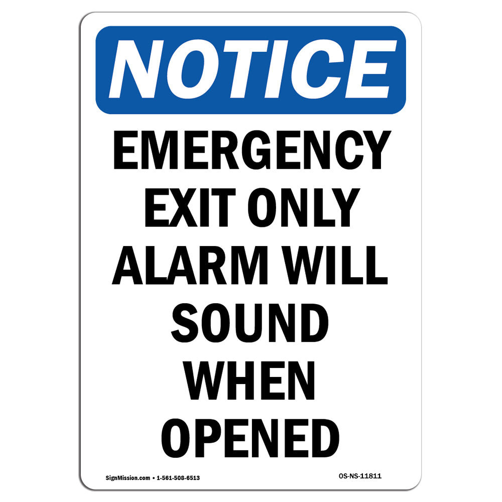 SignMission Emergency Exit Only Alarm Sound Sign | Wayfair