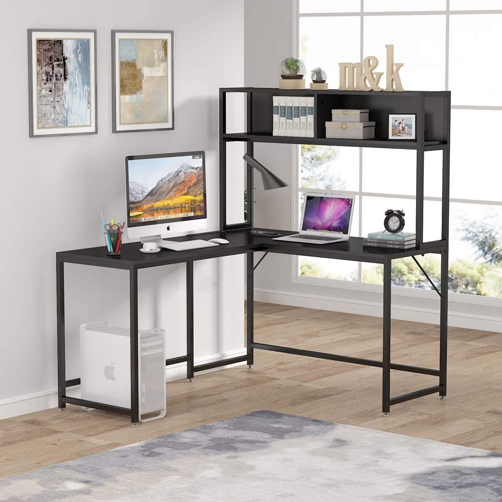 Inbox Zero Reversible LShape Desk with Hutch & Reviews Wayfair