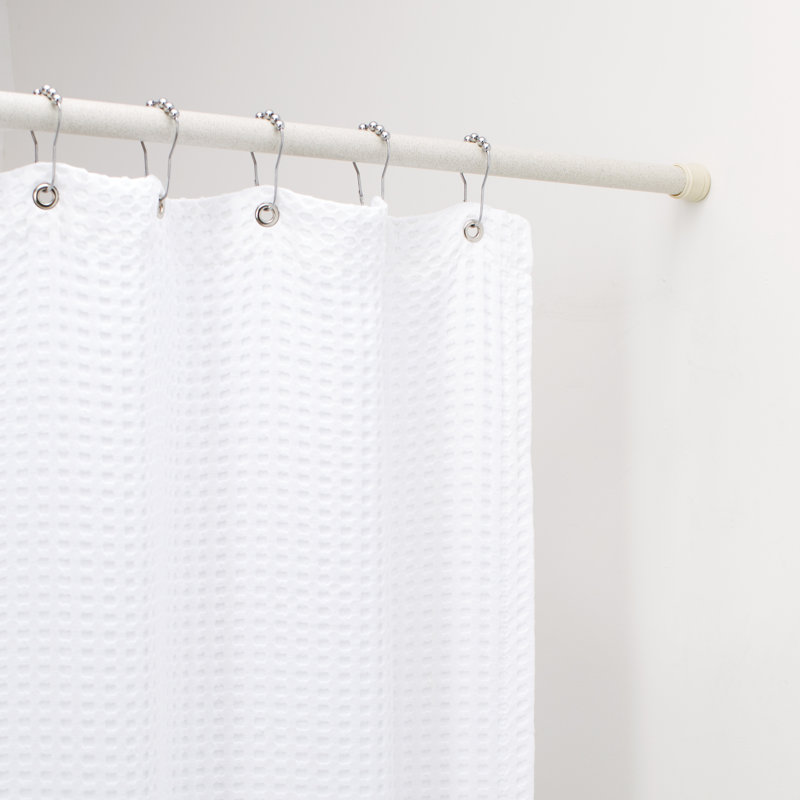 Wayfair Basics 76 Adjustable Straight Tension Shower Curtain Rod Wayfair Basics 76 Adjustable Straight Tension Shower Curtain Rod