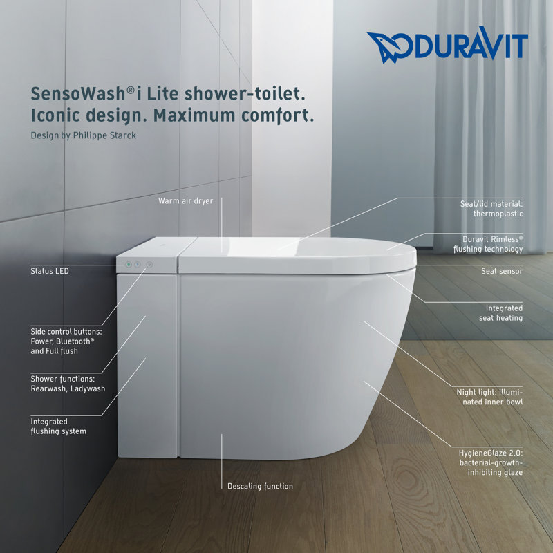 Duravit 1 06 Gpf Water Efficient Elongated One Piece Toilet Seat Included Wayfair