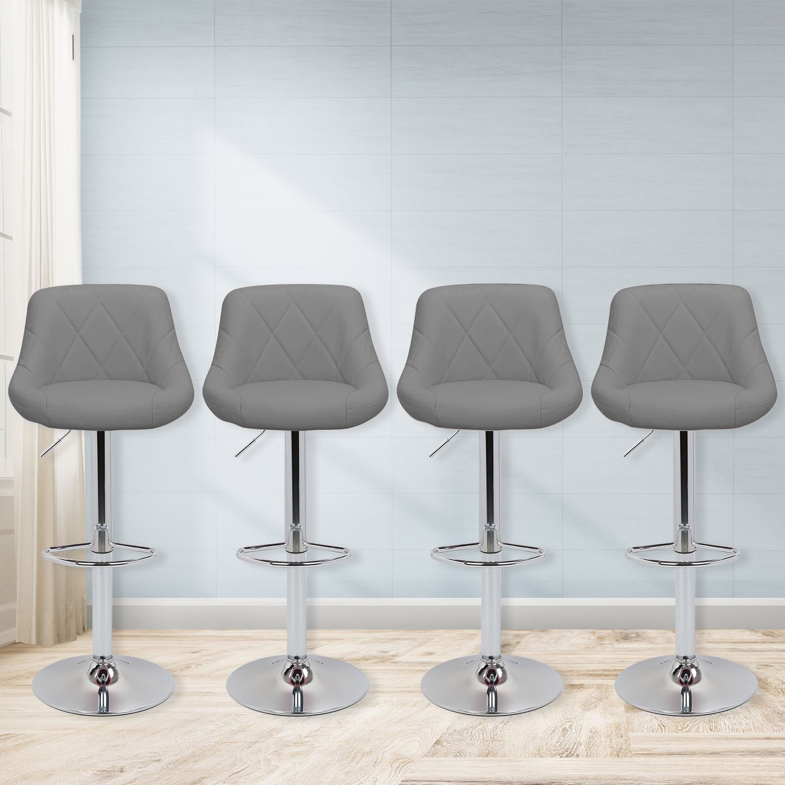 Grey Leather Bar Stools Counter Stools Youll Love In 2021 Wayfair