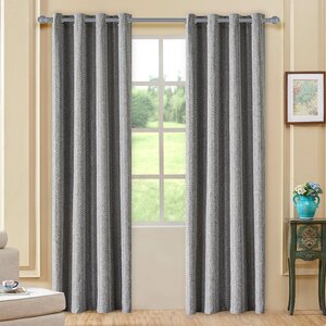 Murano Striped Blackout Thermal Grommet Single Curtain Panel (Set of 2)