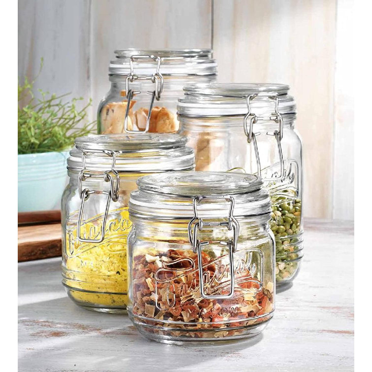 Glass Jars - Set Of 4 Kitchen Canisters – By Home Essentials And Beyond –  Ideal For Ingredients And Cookies – Practical And Modern Canister Set.