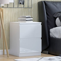 white gloss bedside unit