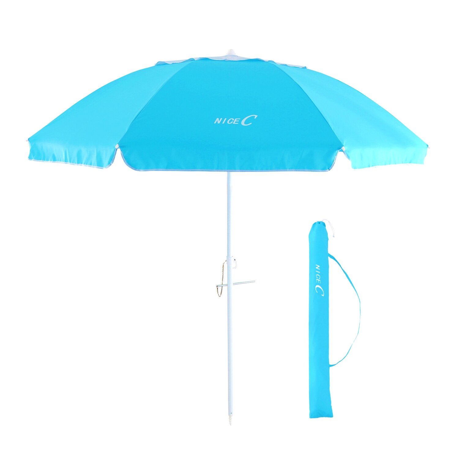 Sun Protective One Size Silver 6' Titanium Beach Umbrella Coolibar UPF 50