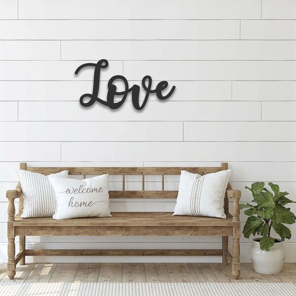 Rustic Country Wood Message Block "LOVE NEVER FAILS" home decor 