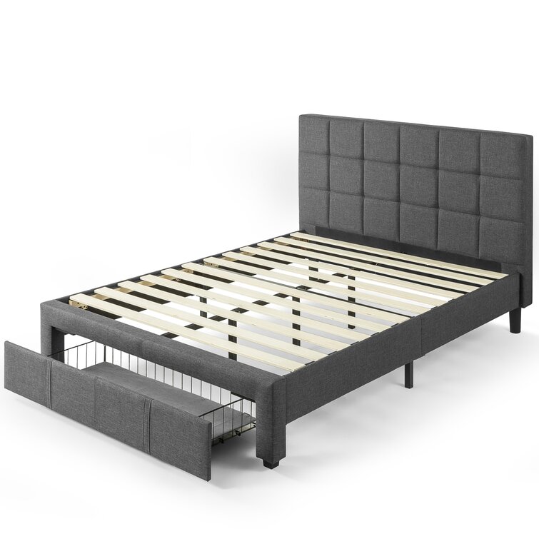 Latitude Run Tufted Upholstered Low Profile Storage Platform Bed (King)