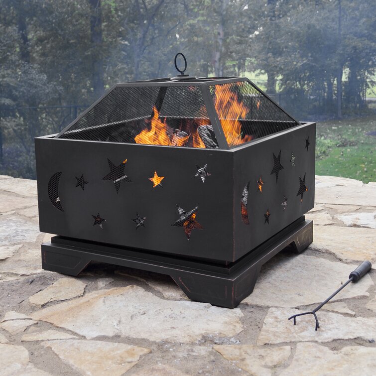 ebern designs thunderbolt steel wood burning fire pit reviews wayfair ca