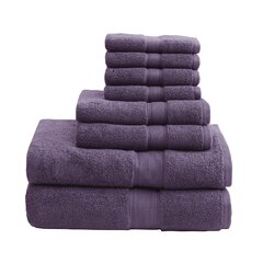 purple patterned bath towels