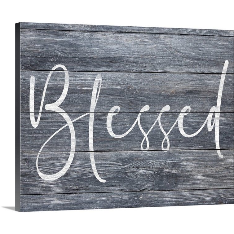 gracie oaks family quotes blessed gray print on canvas reviews wayfair