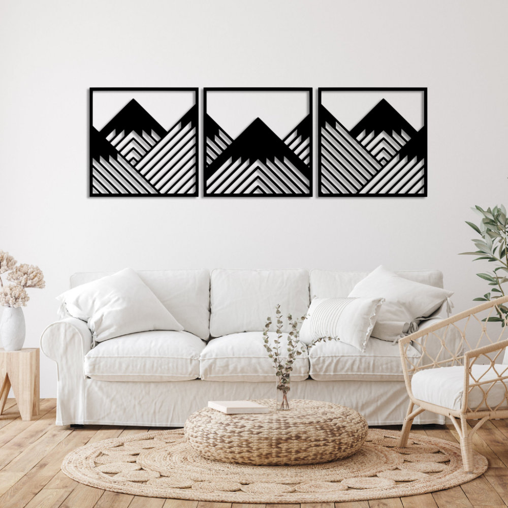 Metalplex 3 Piece Geometric Mountains Wall Décor Set Wayfair