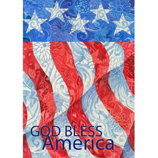 Applique' Flag Waterproof "God Bless Our Home" 28"x 40" 