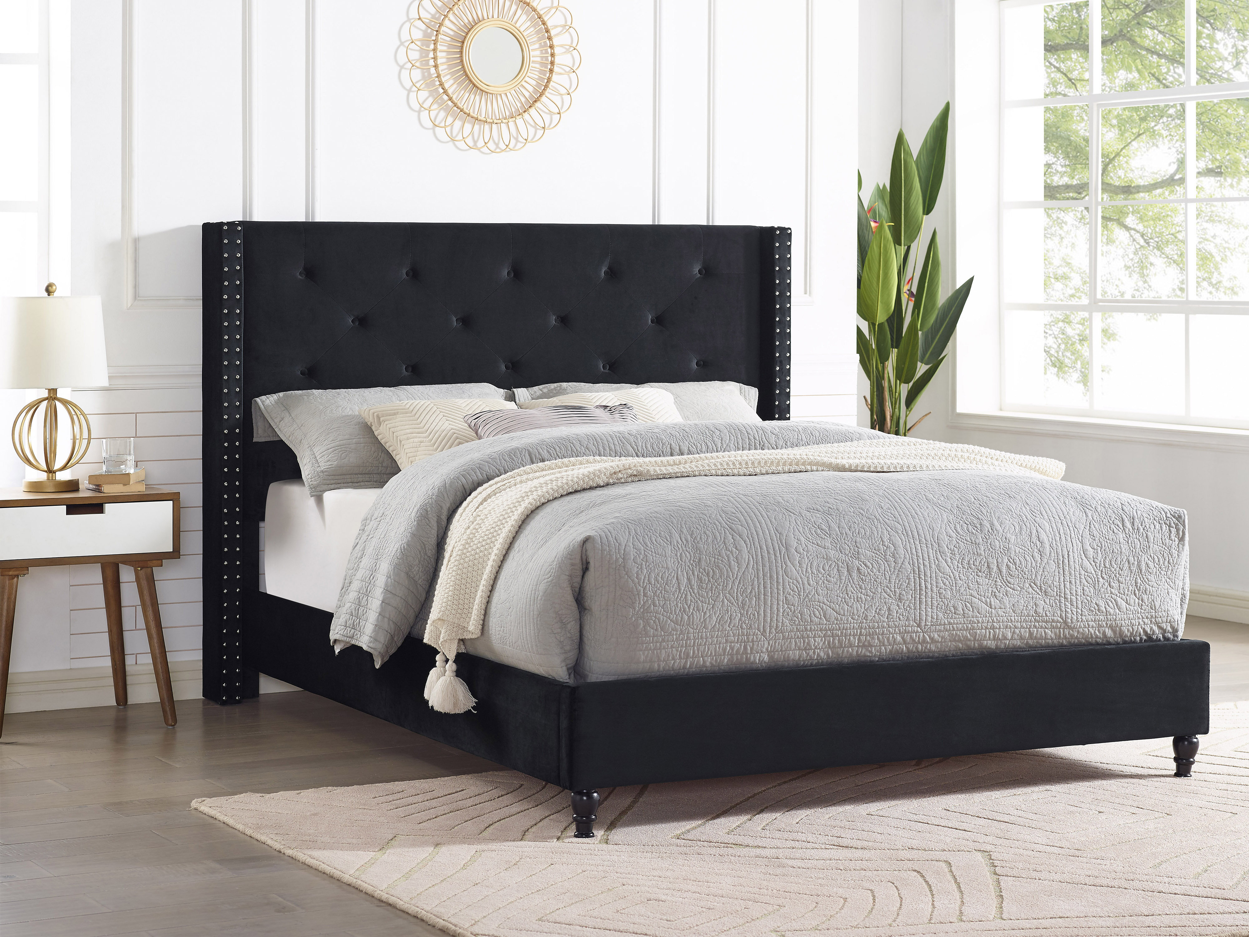 Willa Arlo Interiors Maryanne King Tufted Upholstered Low Profile Platform Bed Reviews Wayfairca