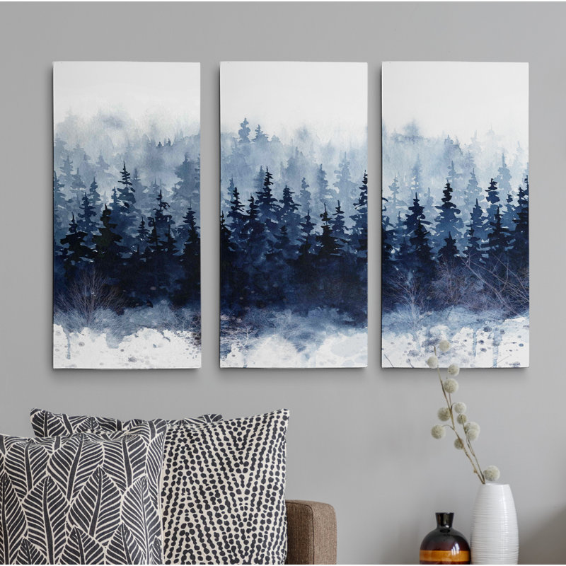 Union Rustic A Premium Indigo Forest Painting Multi Piece Image