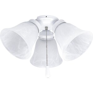 3-Light Branched Glass Ceiling Fan Light Kit