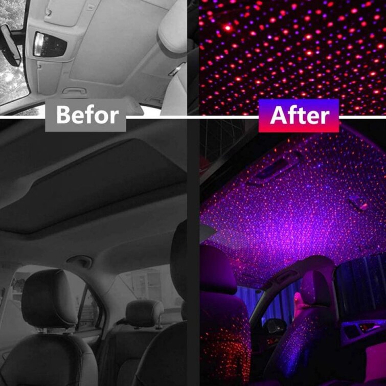 Car and Home Ceiling Projector Star Light USB Night Romantic Atmosphere Light Xmas Dark Purple
