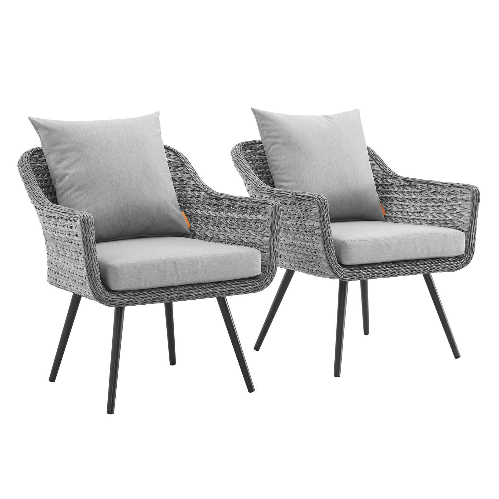 Ebern Designs Almere Patio Chair With Cushions Wayfair