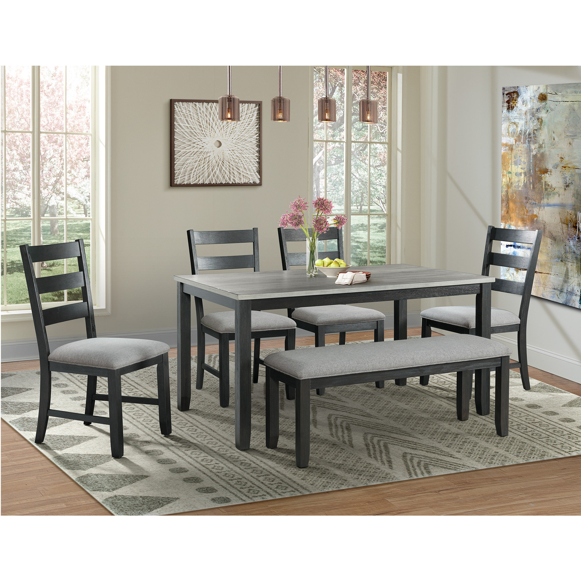Mavis 6 Piece Solid Wood Dining Set