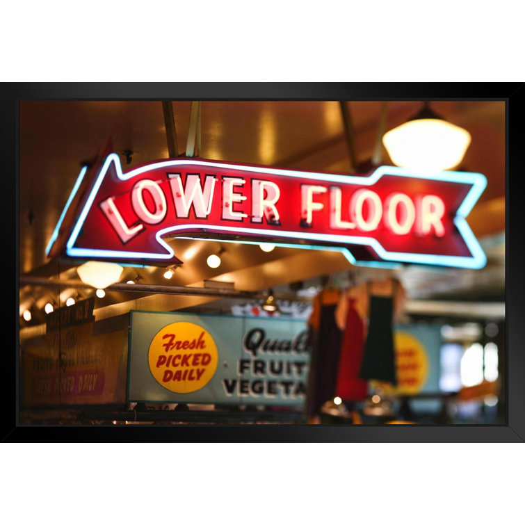 Historic Route 66 Neon Highway Road Sign Vintage Photo Poster 18x12 inch