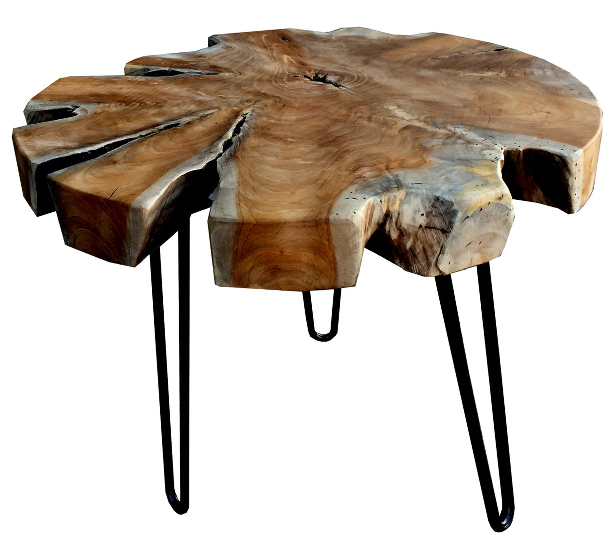 Foundry Select Brionna 15.75'' Tall Solid Wood Tree Stump End Table