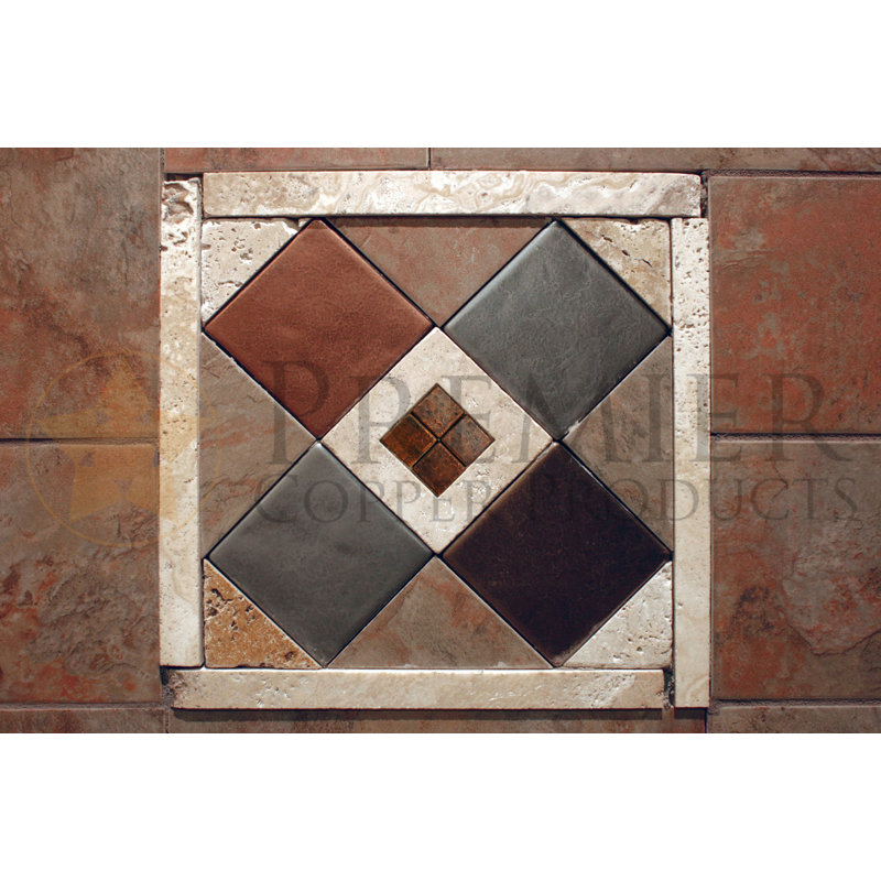 Premier Copper Products 2 X 2 Metal Hammered Decorative Tile