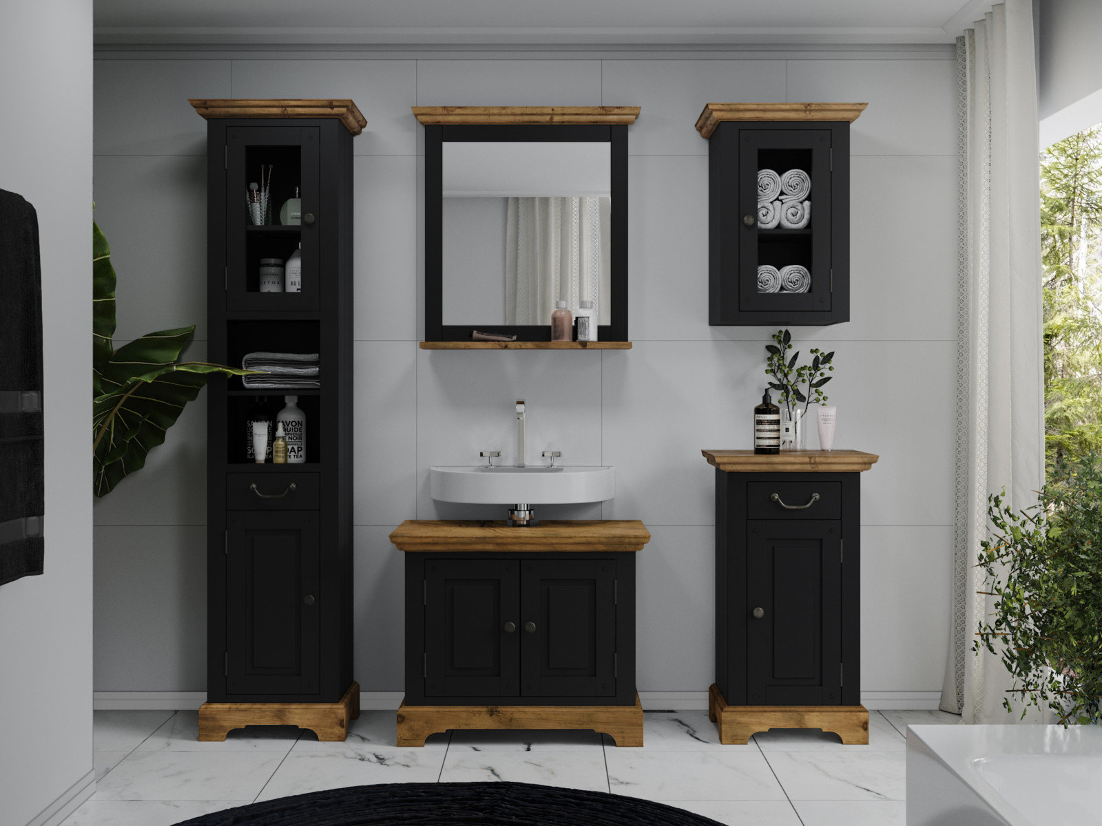 August Grove Perryville Bathroom Furniture Suite With Mirror Perryville Bathroom Furniture