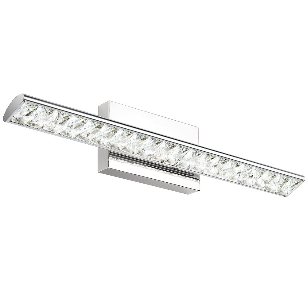 Everly Quinn Deleyza LED CHROME Crystal Vanity Light Wayfair