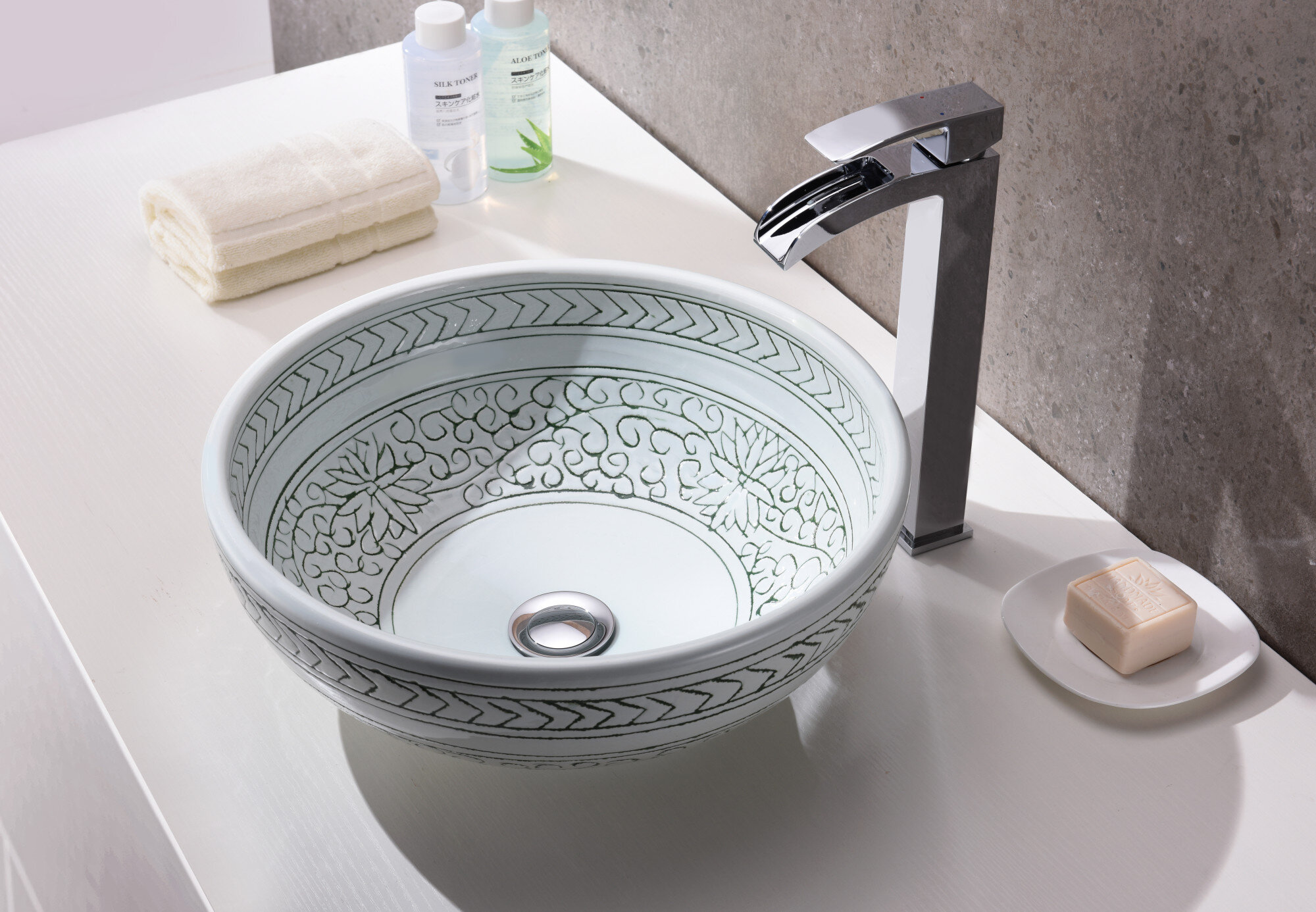 cadence glass circular vessel bathroom sink