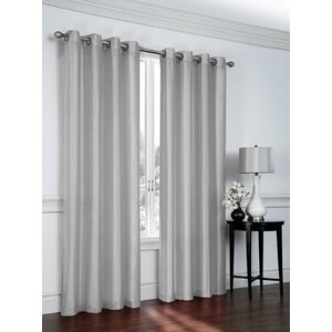 Belterra Faux Silk Semi- Sheer Grommet Curtain Panels (Set of 2)