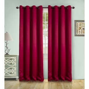 Sheri Solid Blackout Thermal Grommet Single Curtain Panel