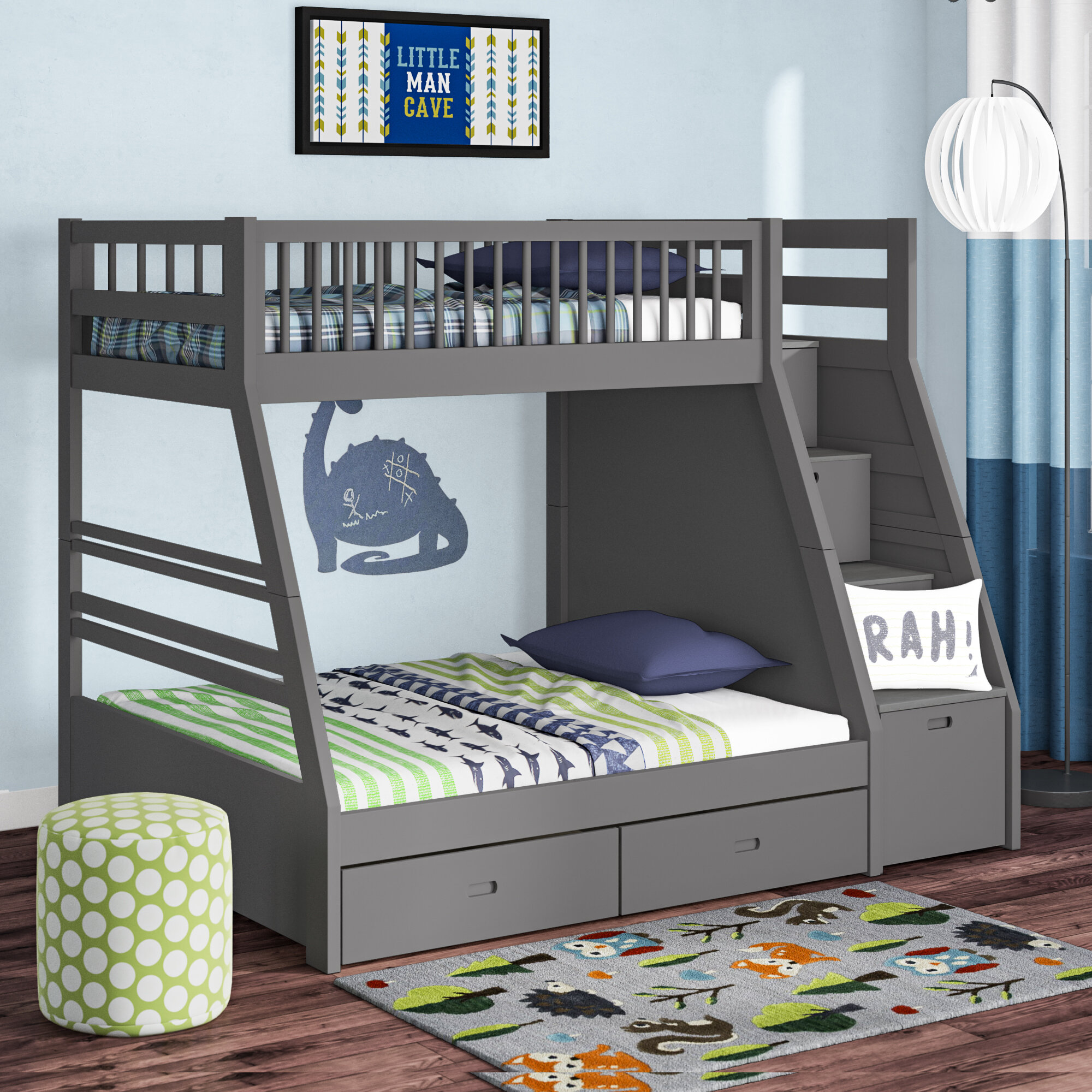 side by side bunk beds