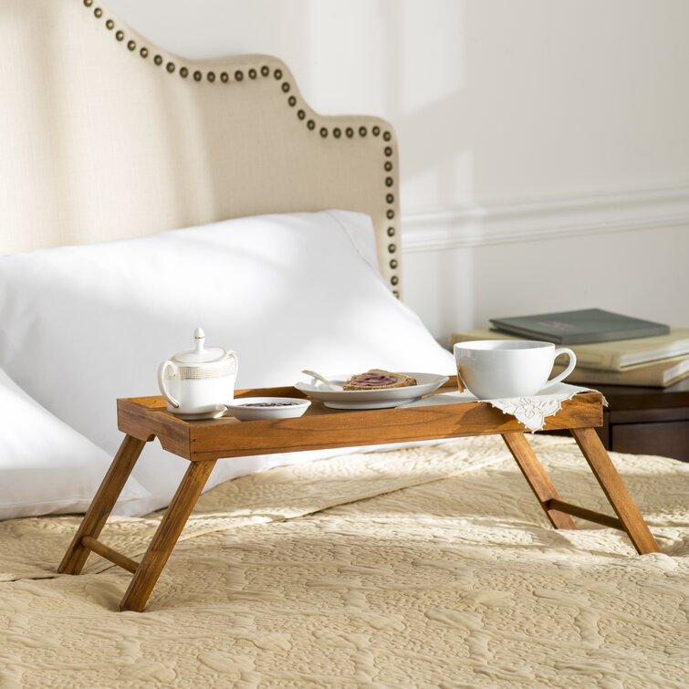 Wooden Unpainted Bed Serving Tray Lap Breakfast Food Dinner Cofee Folding Leg