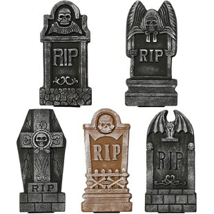 Halloween Metal Stakes for Halloween Foam Tombstone T Shaped Tombstone Stakes for Halloween Graveyard Tombstone Decorations 20 Pieces 
