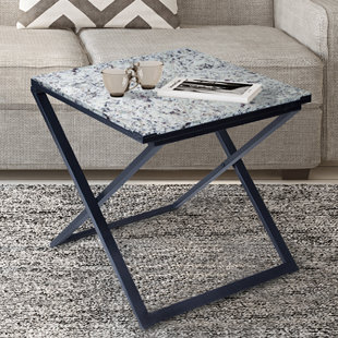 Cushman Granite/Metal End Table by Ivy Bronx #2