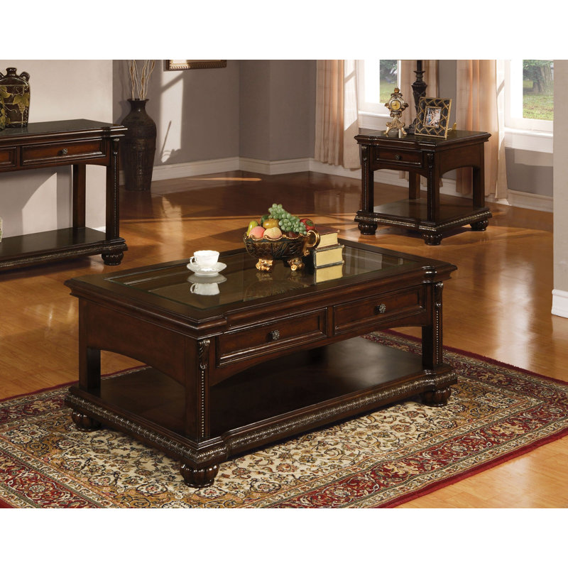 Astoria Grand Epple Creative Modern Elegant Design 50 L X 30 W X 20 H Office Home Utility Console Drawer Shelf Storage Display Glass Top Coffee Table Cherry Colour Wayfair Ca