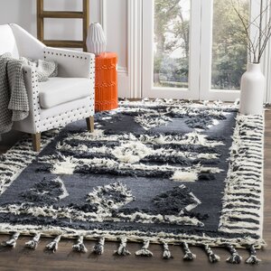 Hawke Knotted Cotton Charcoal Area Rug