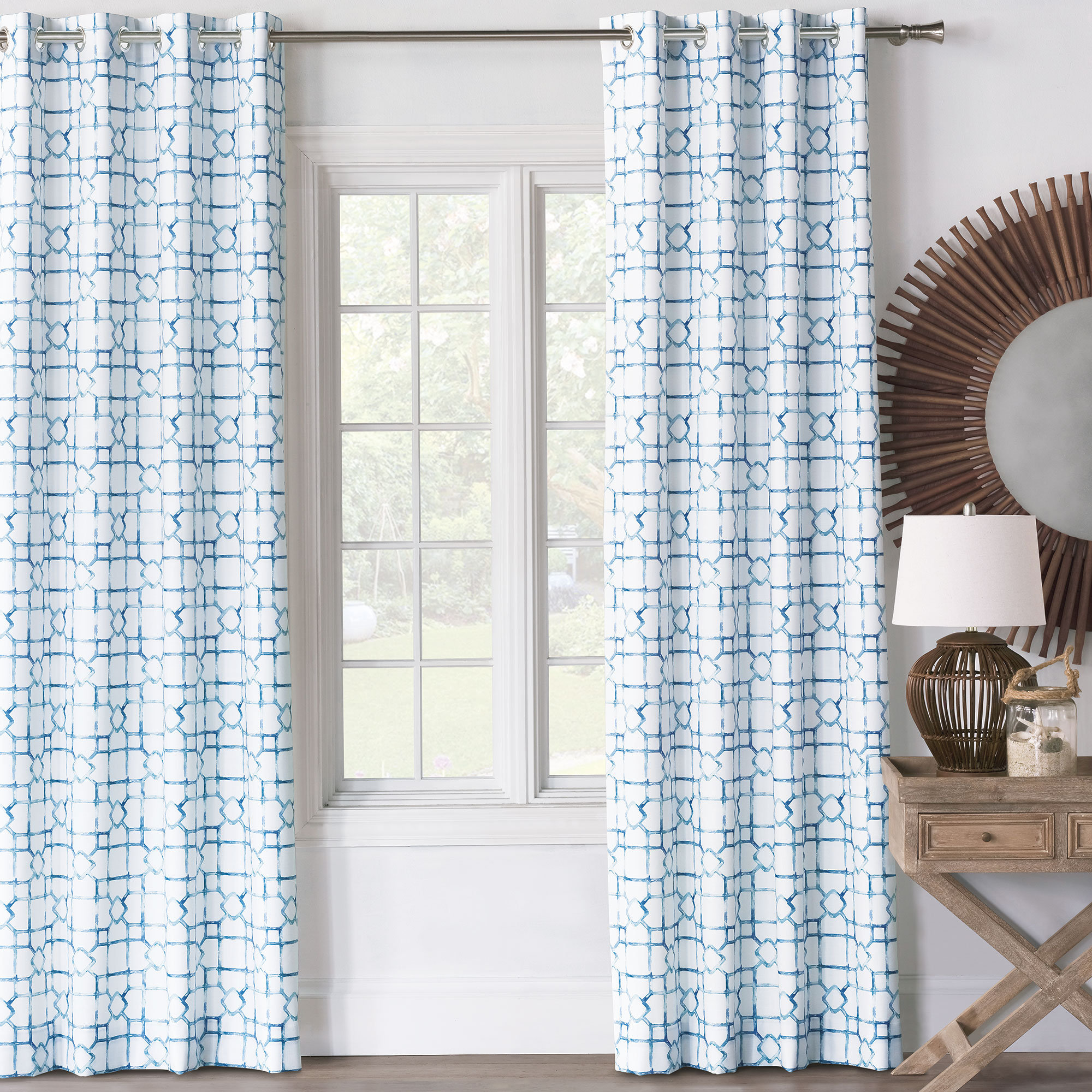 Eastern Accents Castaway Lattice Geometric Room Darkening Grommet Single Curtain Panel Wayfair