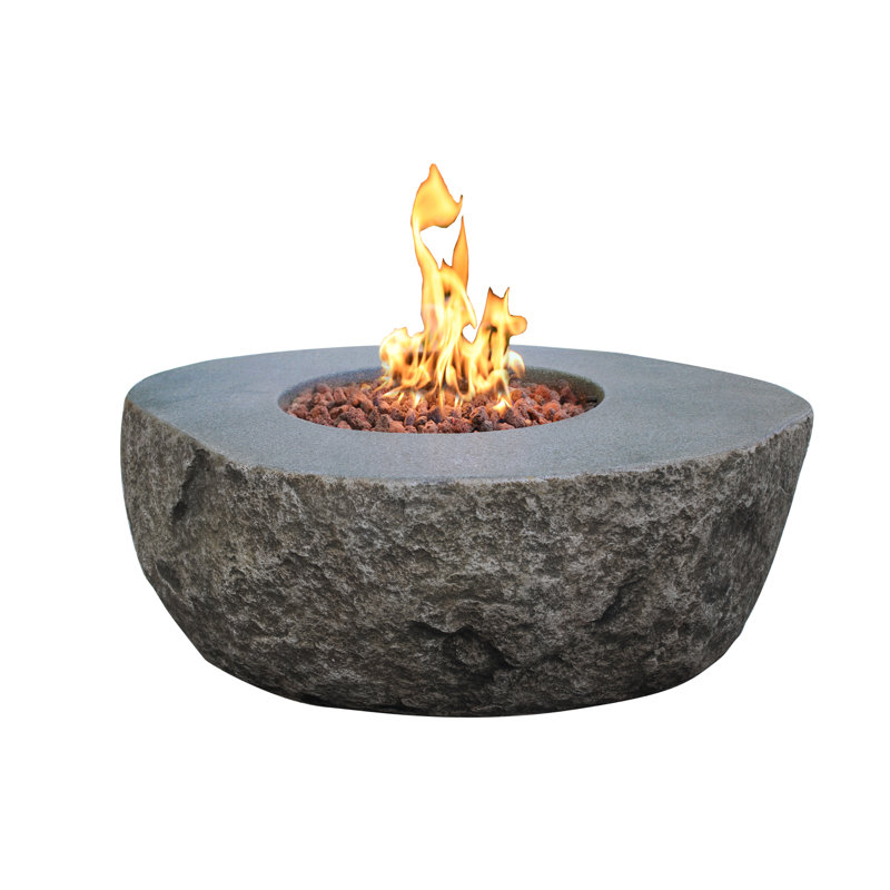 Elementi Boulder Concrete Propane Natural Gas Fire Pit Table