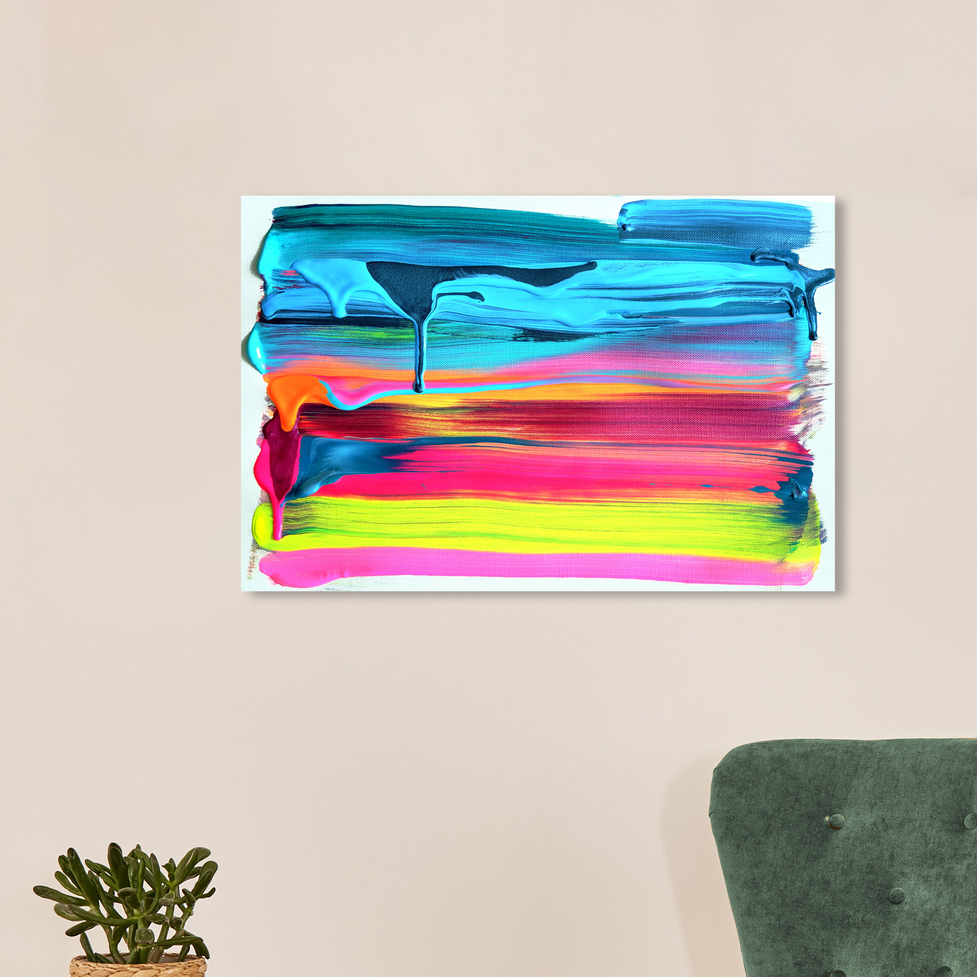 Latitude Run® Abstract So Glazed In Neon - Wrapped Canvas Bold Art 