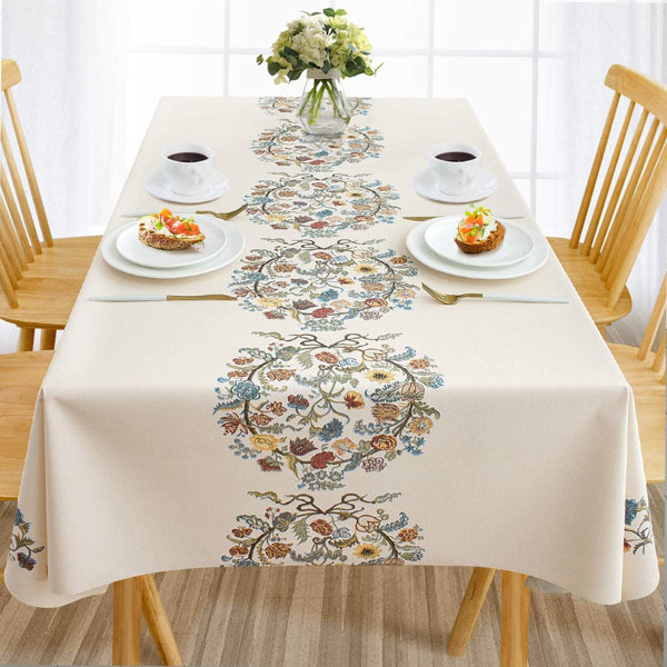 Traditional Gold Damask Embossed Floral Printed Pvc Vinyl Table Cloth Wipe Clean