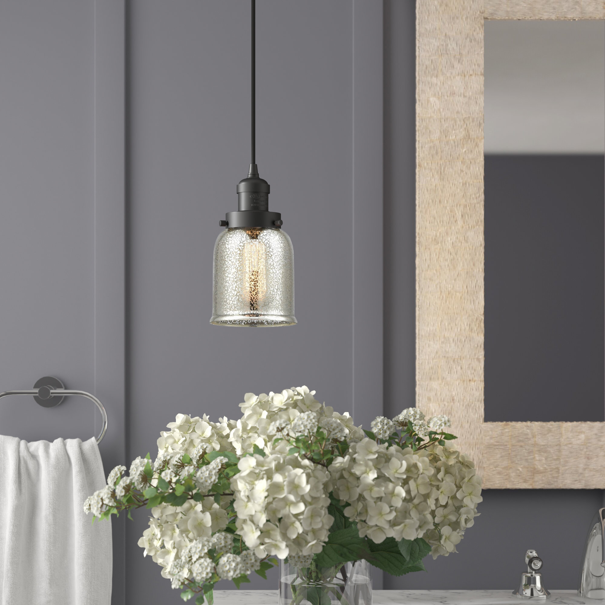 Breakwater Bay Saenz 1 Light Single Bell Pendant Reviews Wayfair